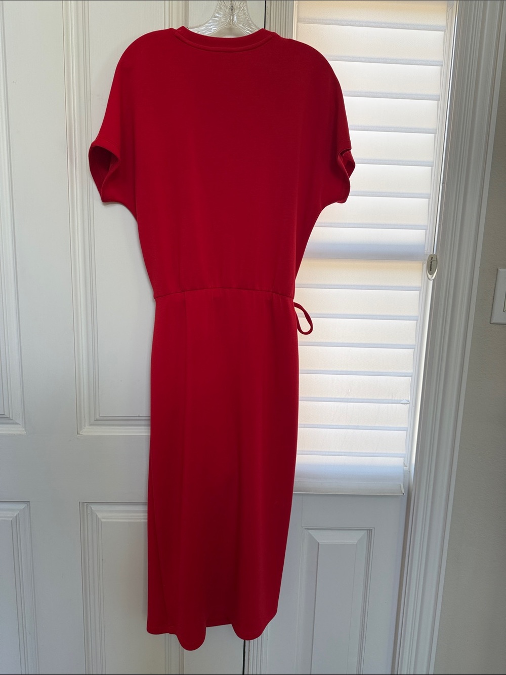 SPANX AirEssentials Red Tie-Waist Midi Wrap Dress - Picture 3 of 5